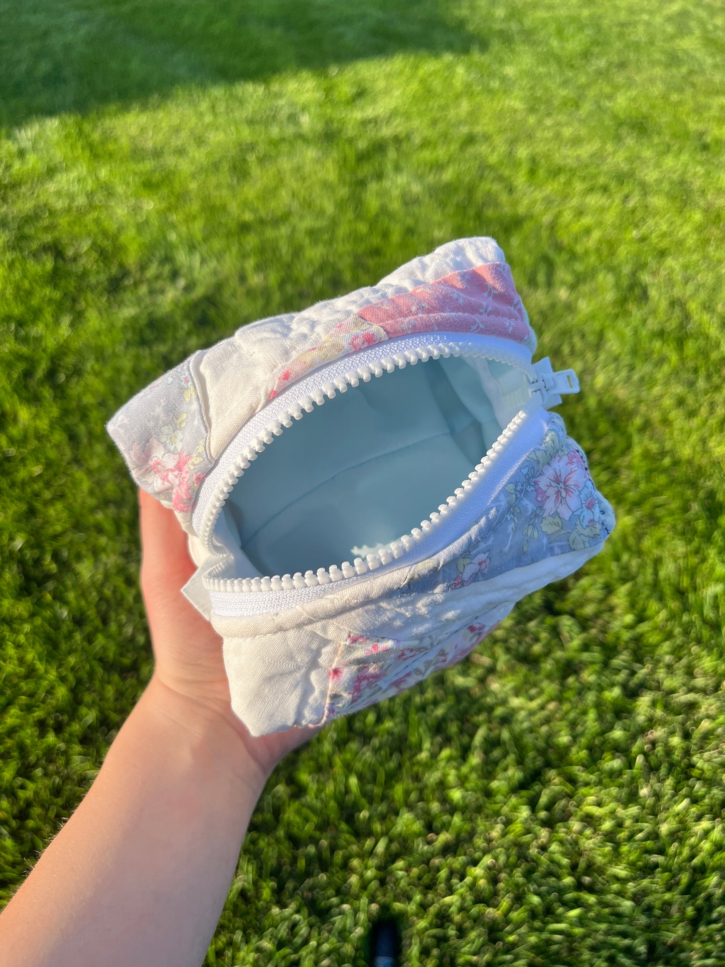 The Sky Blue Quilted Mini Makeup Bag #1 *limited-edition*