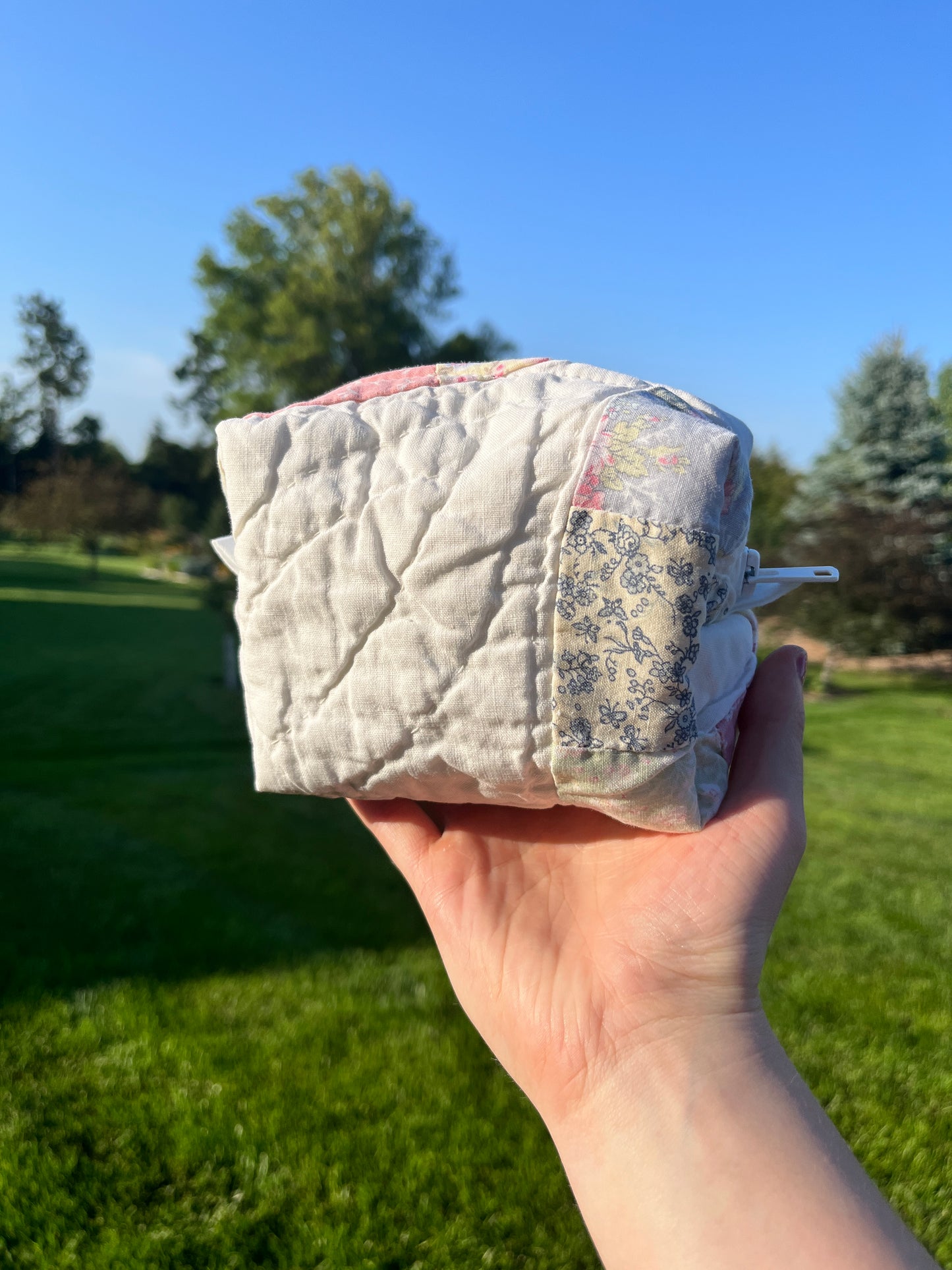 The Sky Blue Quilted Mini Makeup Bag #1 *limited-edition*