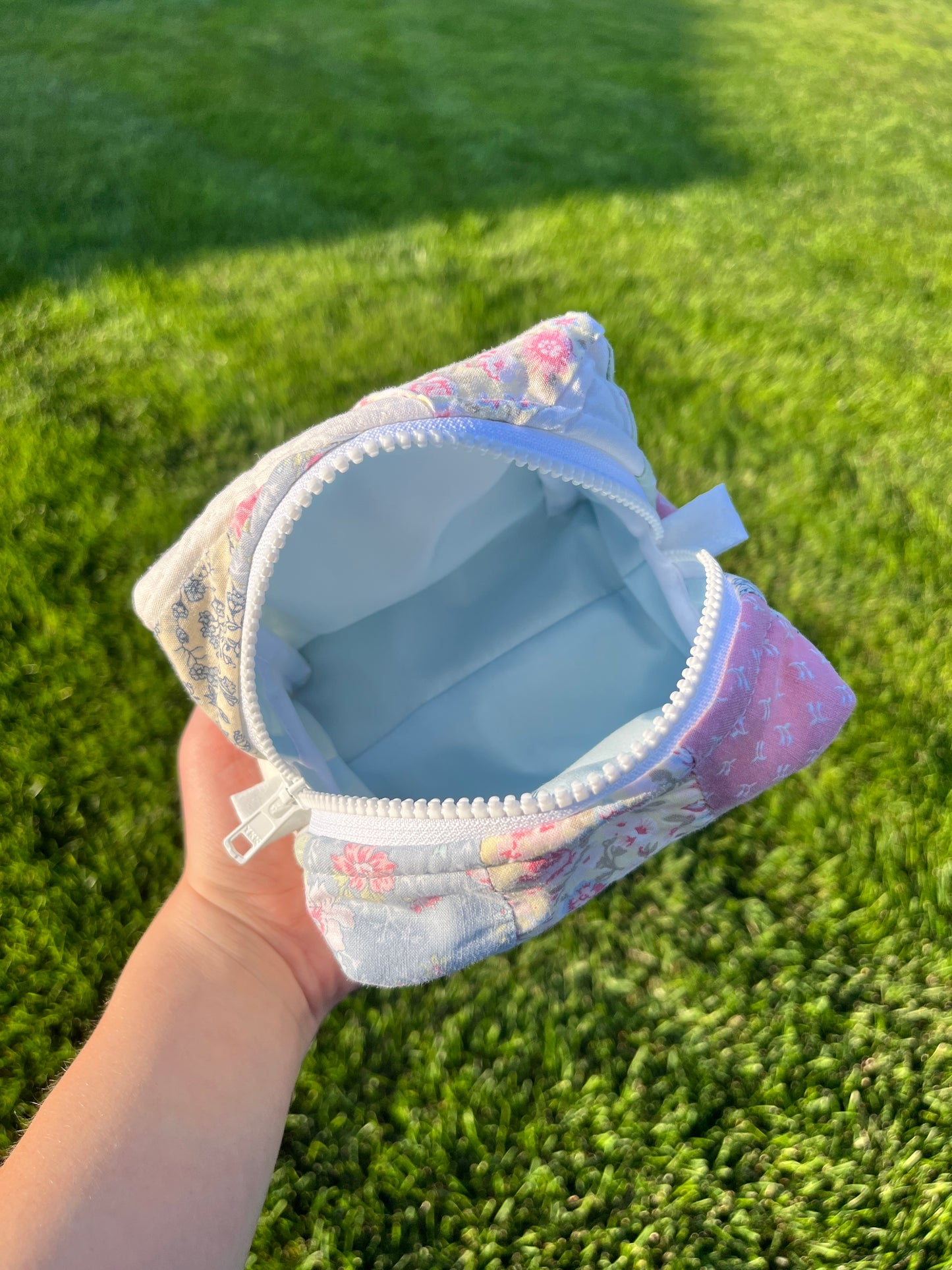 The Sky Blue Quilted Mini Makeup Bag #2 *limited-edition*