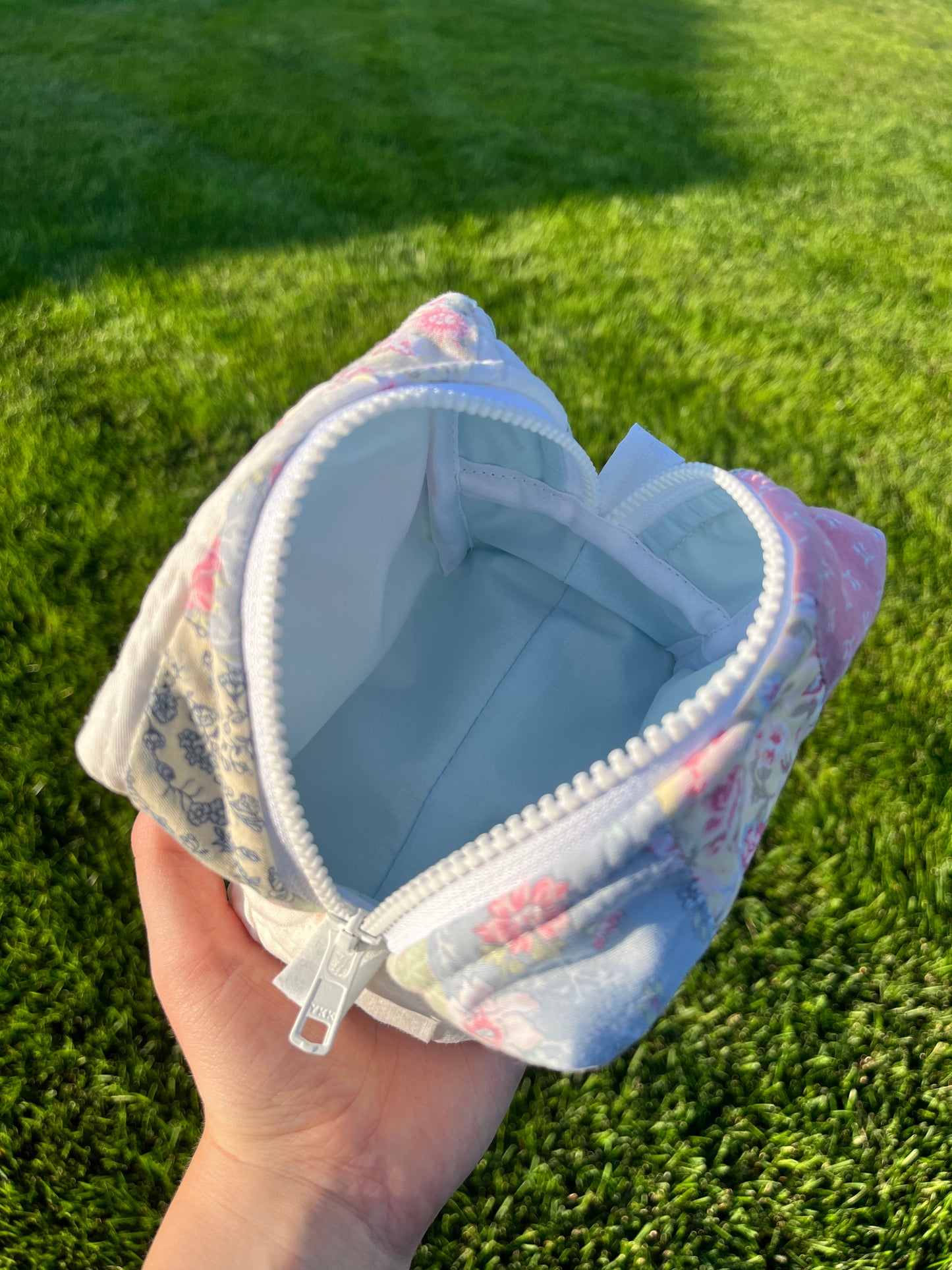 The Sky Blue Quilted Mini Makeup Bag #2 *limited-edition*