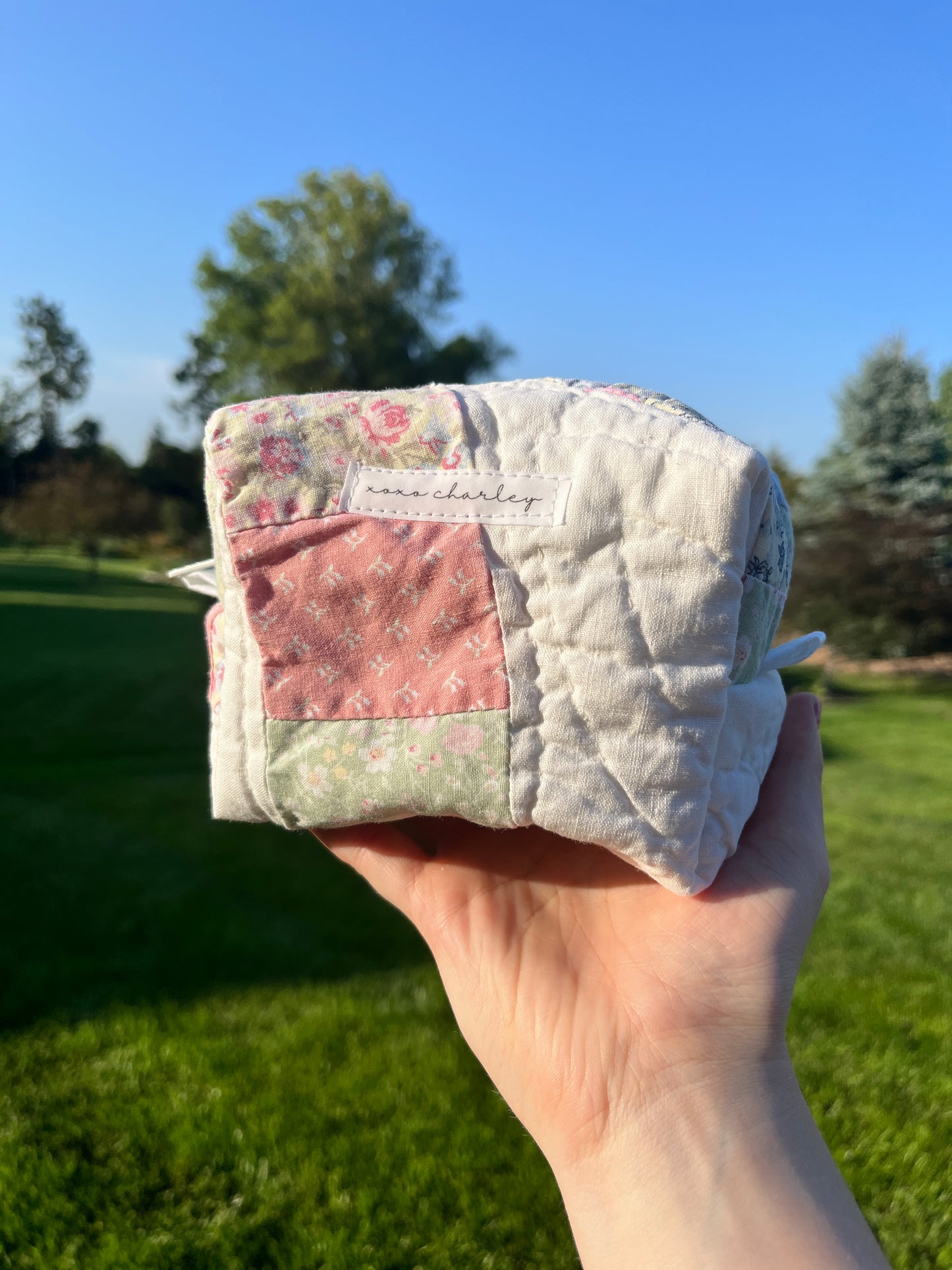 The Sky Blue Quilted Mini Makeup Bag #2 *limited-edition*