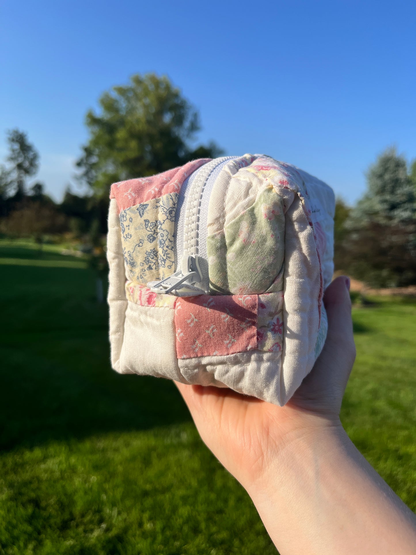The Sky Blue Quilted Mini Makeup Bag #2 *limited-edition*