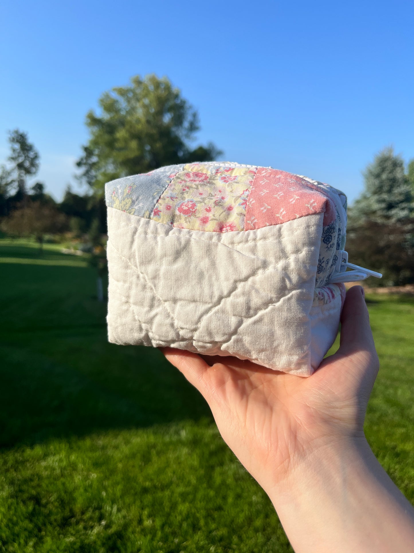 The Sky Blue Quilted Mini Makeup Bag #2 *limited-edition*