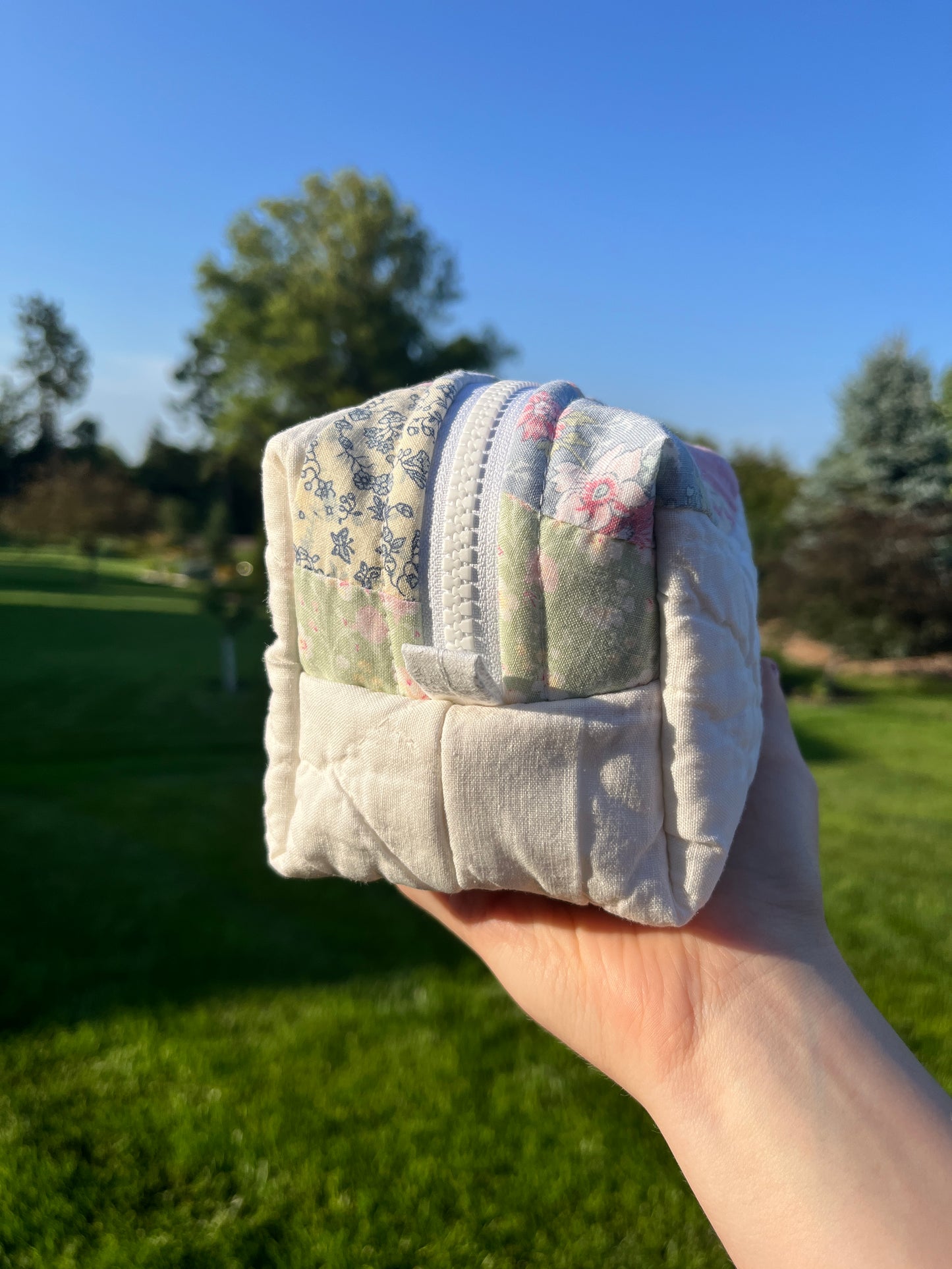 The Sky Blue Quilted Mini Makeup Bag #2 *limited-edition*