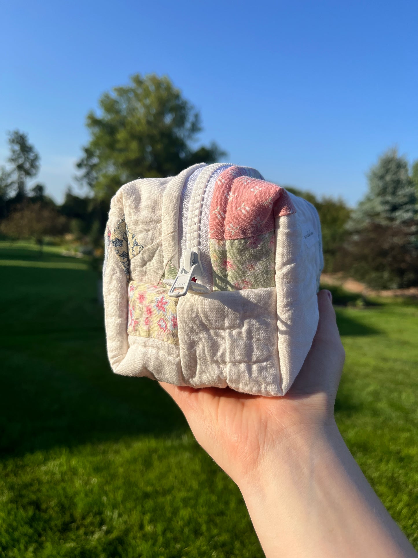The Raspberry Quilted Mini Makeup Bag *limited-edition*