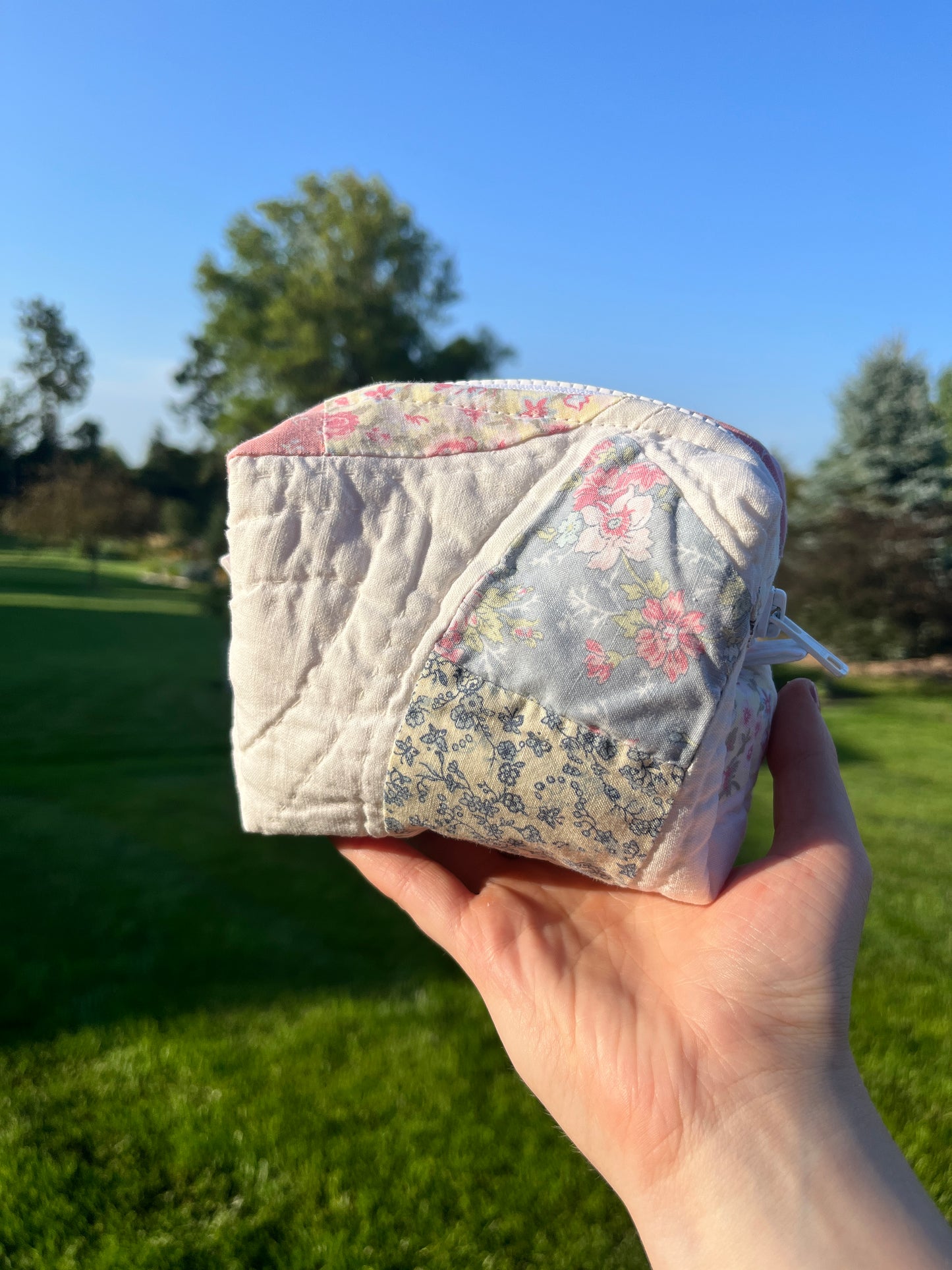 The Raspberry Quilted Mini Makeup Bag *limited-edition*