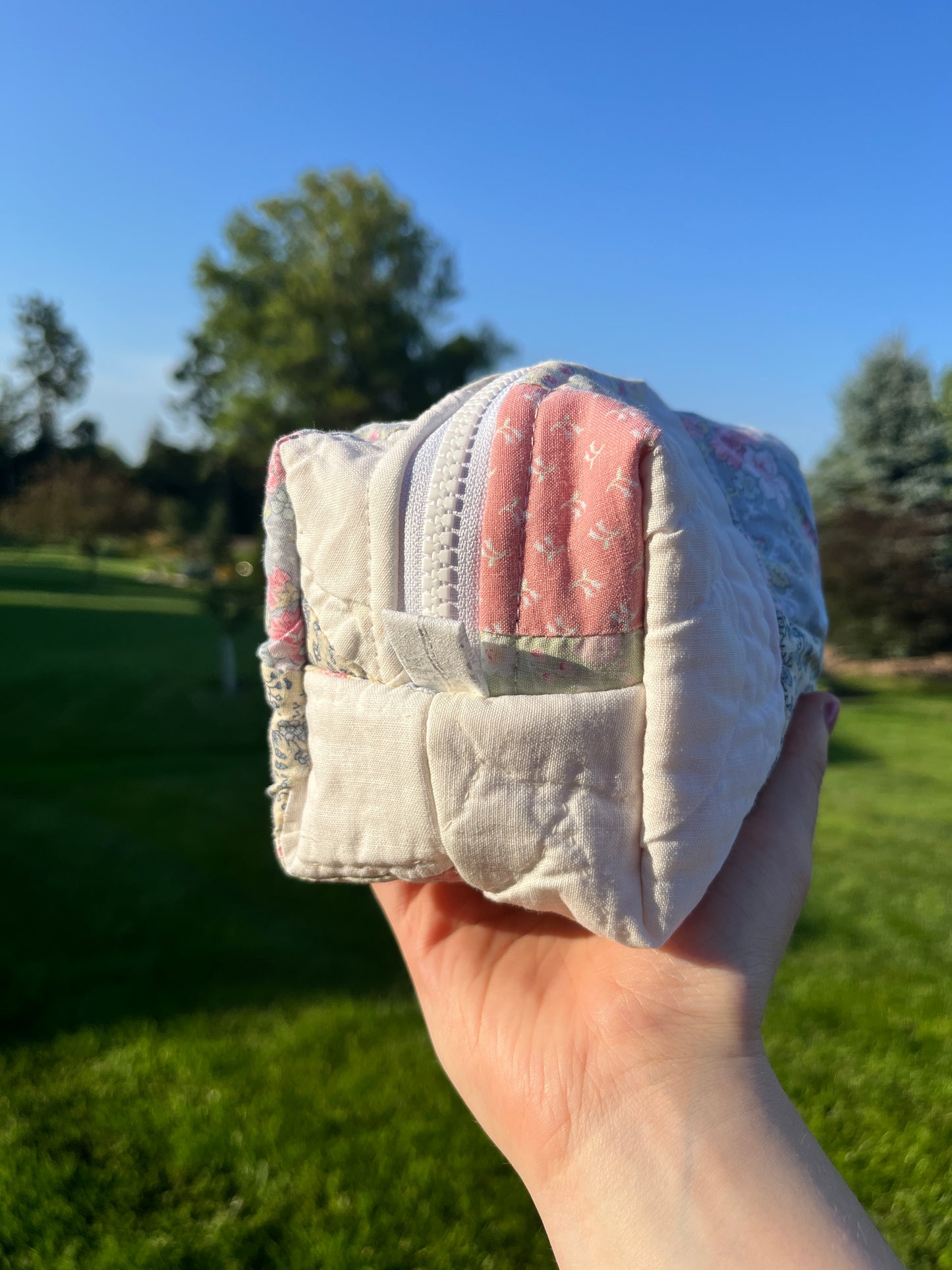 The Raspberry Quilted Mini Makeup Bag *limited-edition*