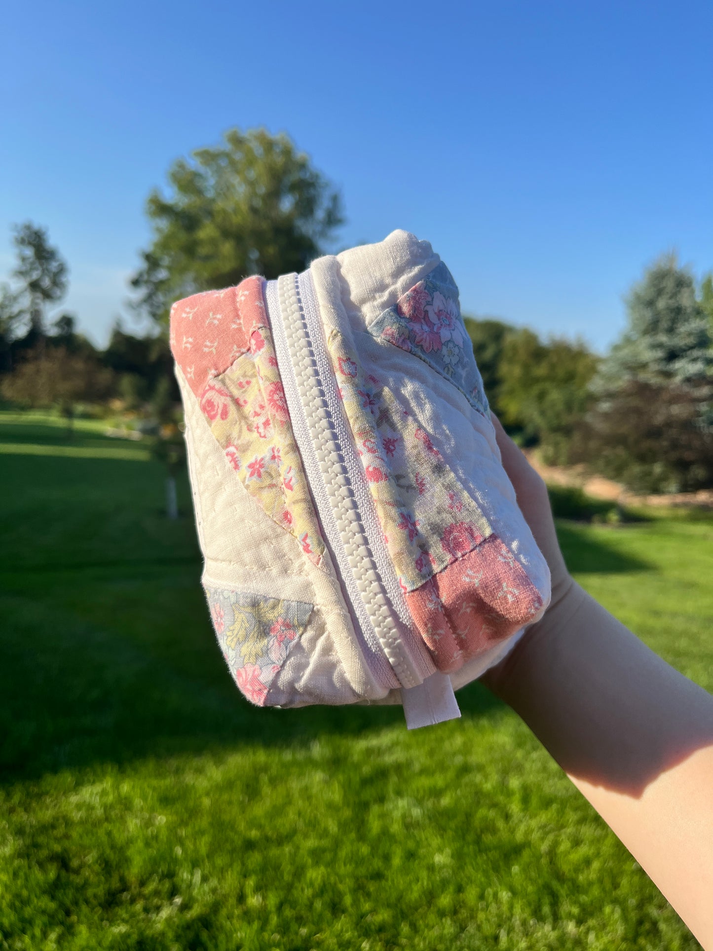 The Raspberry Quilted Mini Makeup Bag *limited-edition*