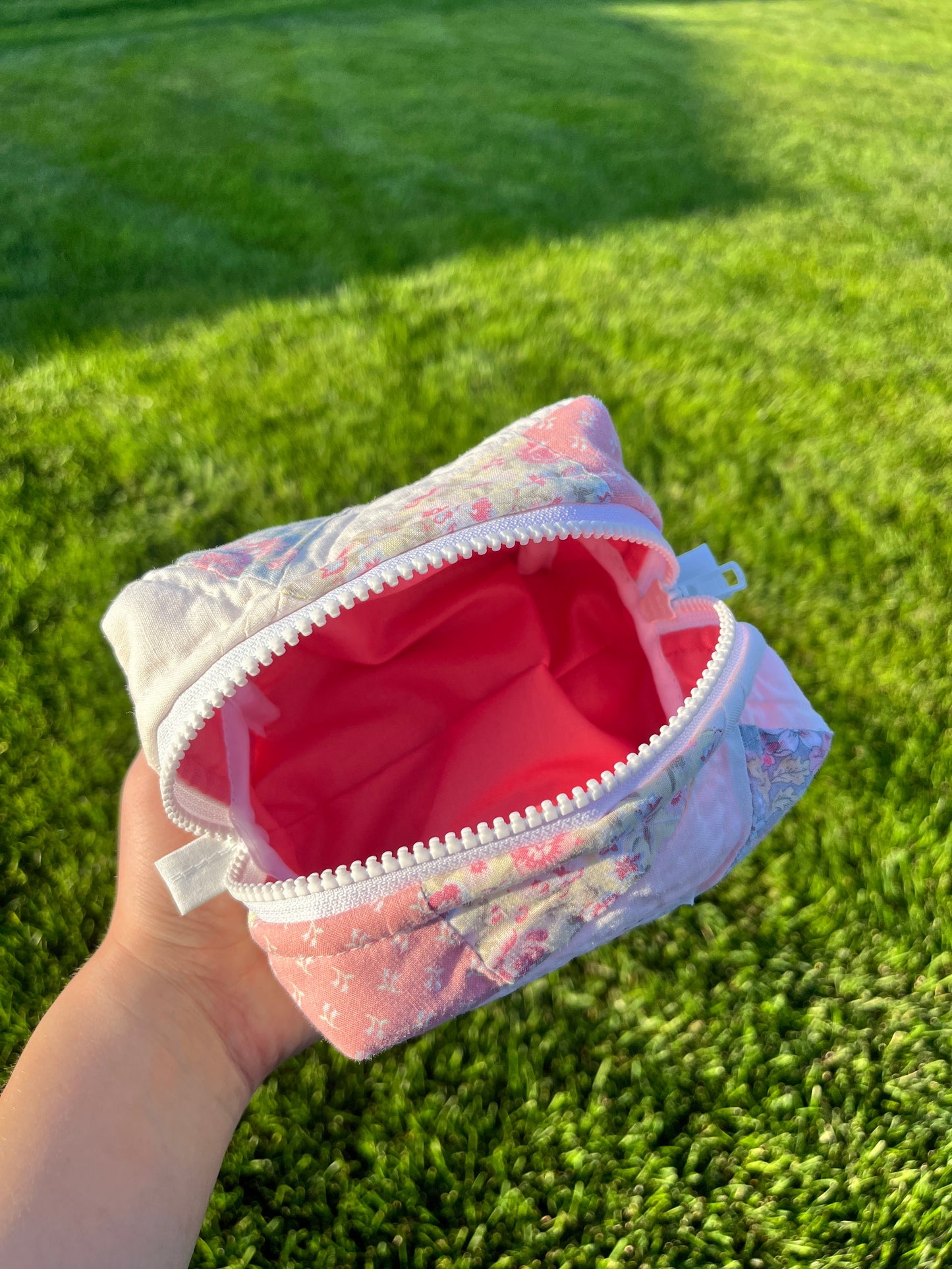 The Raspberry Quilted Mini Makeup Bag *limited-edition*