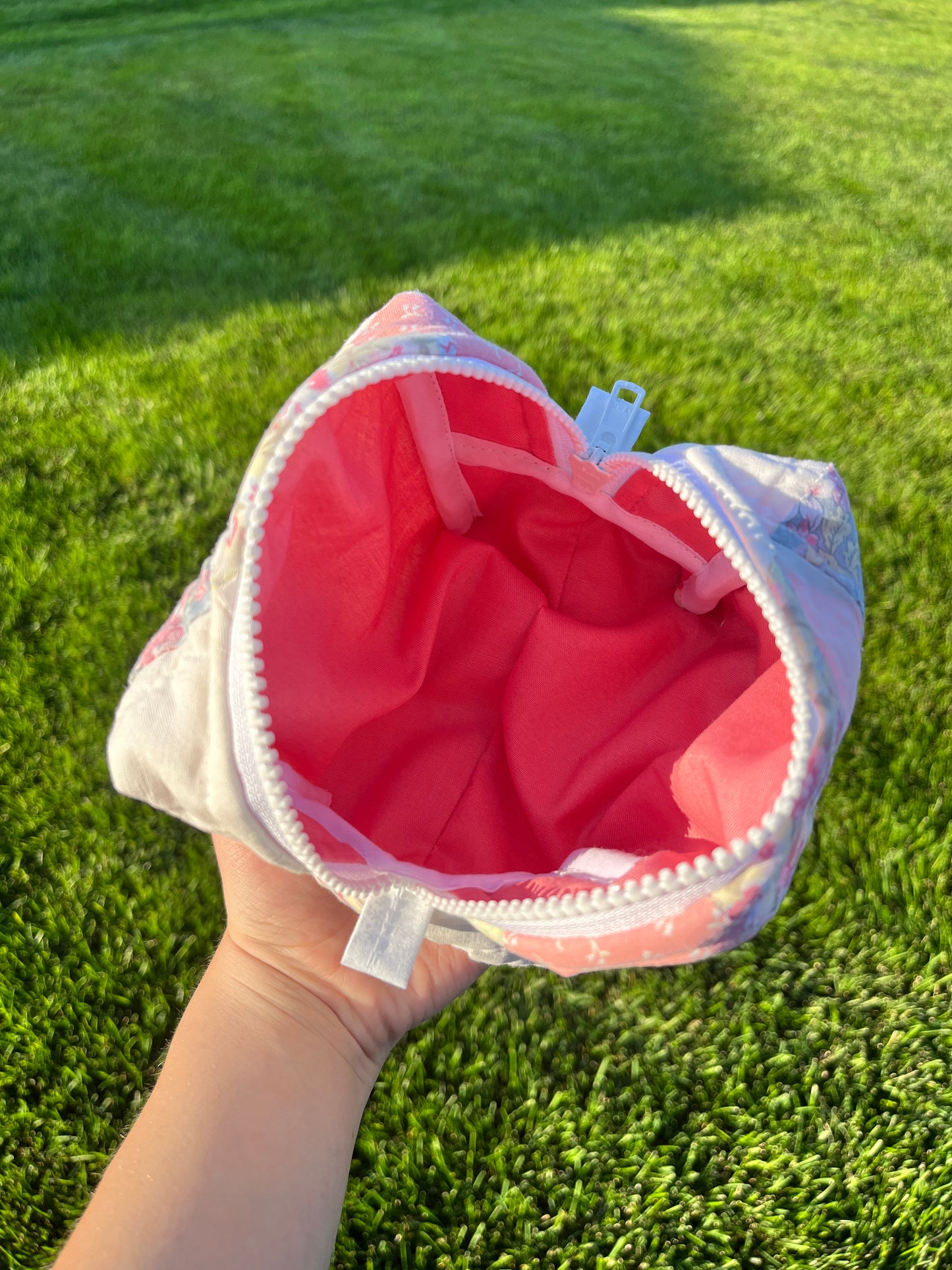 The Raspberry Quilted Mini Makeup Bag *limited-edition*