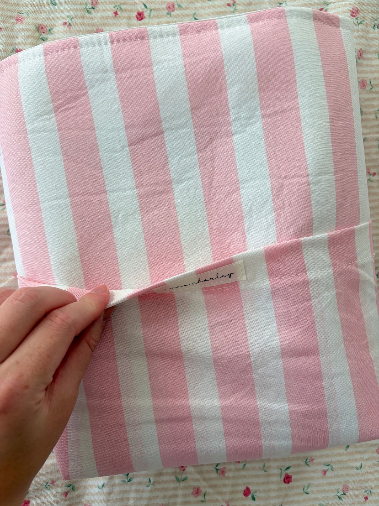 Pink & White Stripe Bible Sleeve