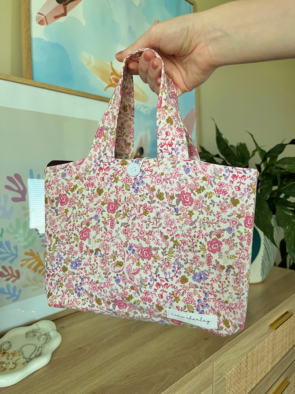 Ditsy Picnic Pink Bible Tote