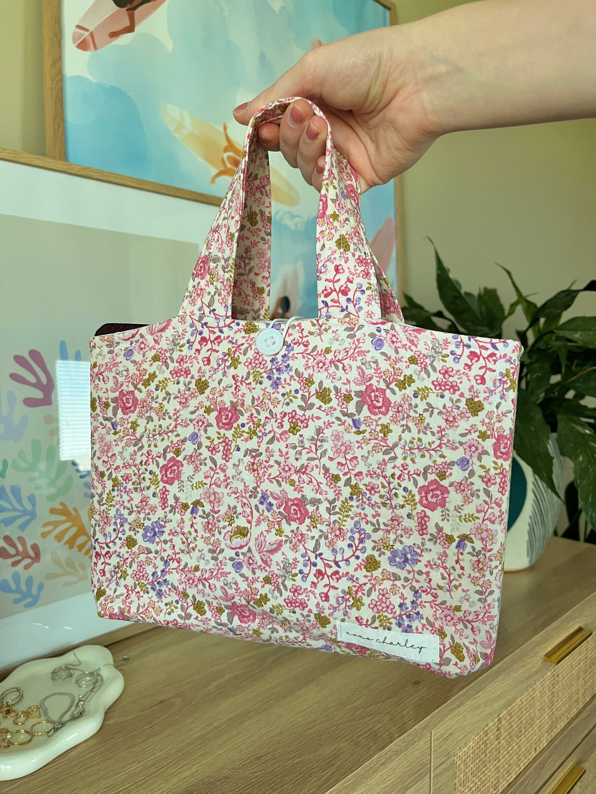 Ditsy Picnic Pink Bible Tote