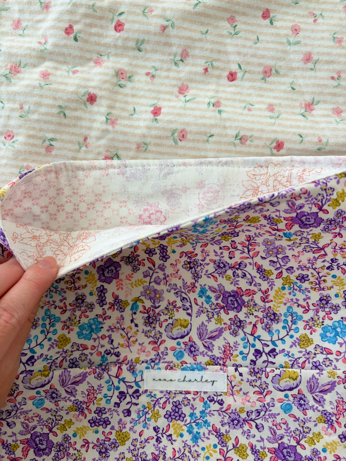 Ditsy Picnic Purple Bible Sleeve