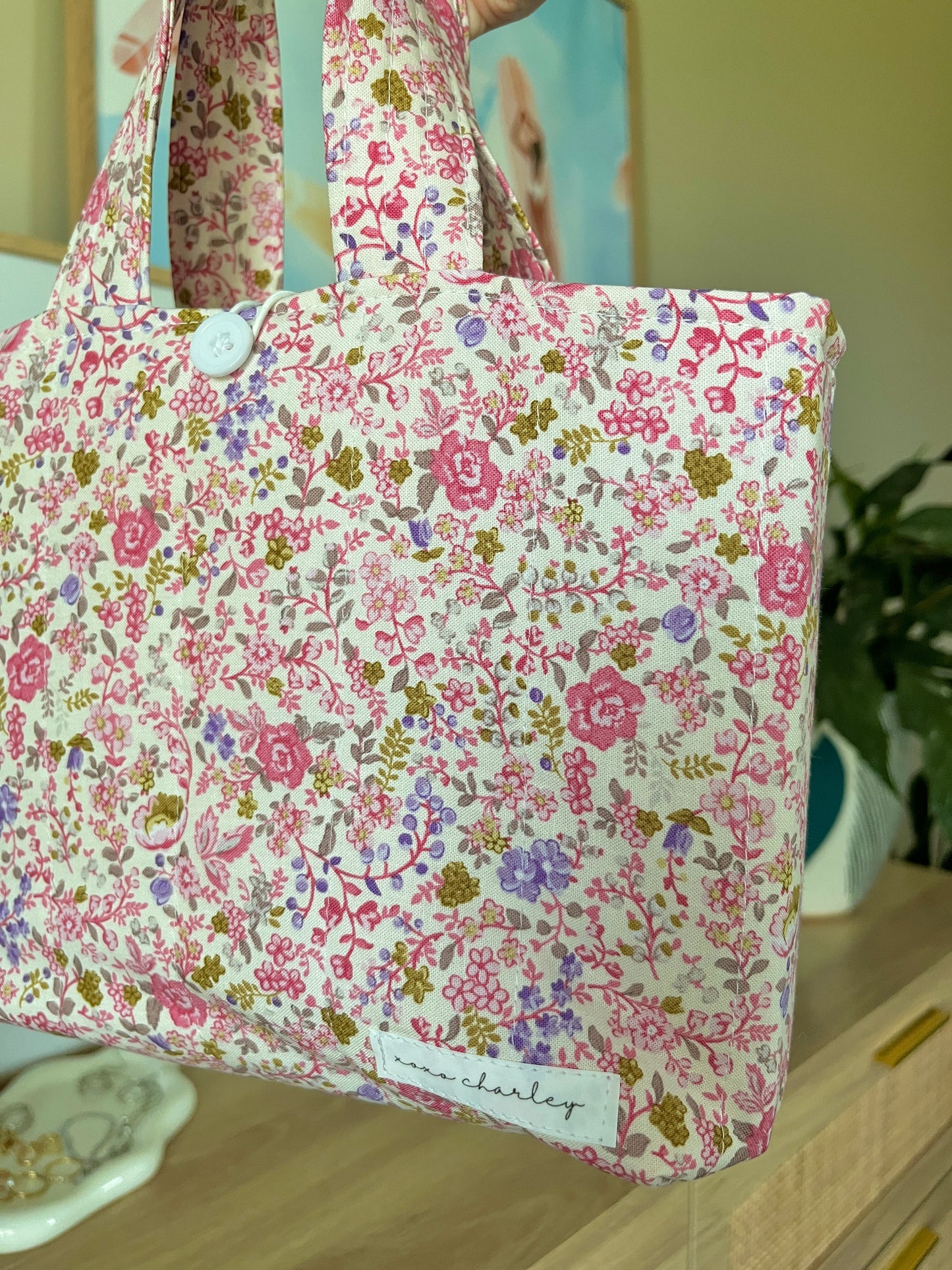 The Ditsy Picnic Pink Bible Tote