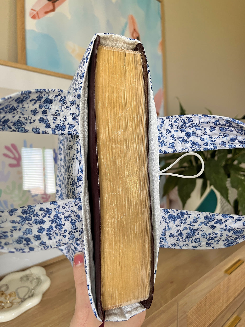 Royal Blue Floral Bible Tote