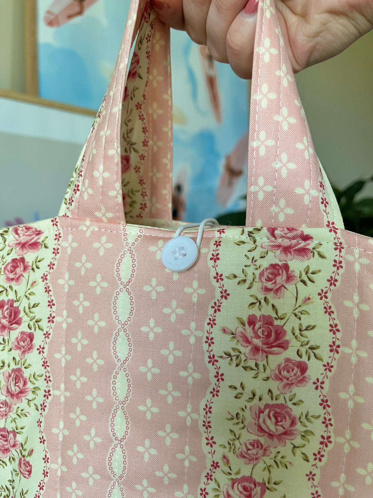 Pink & Yellow Floral Bible Tote