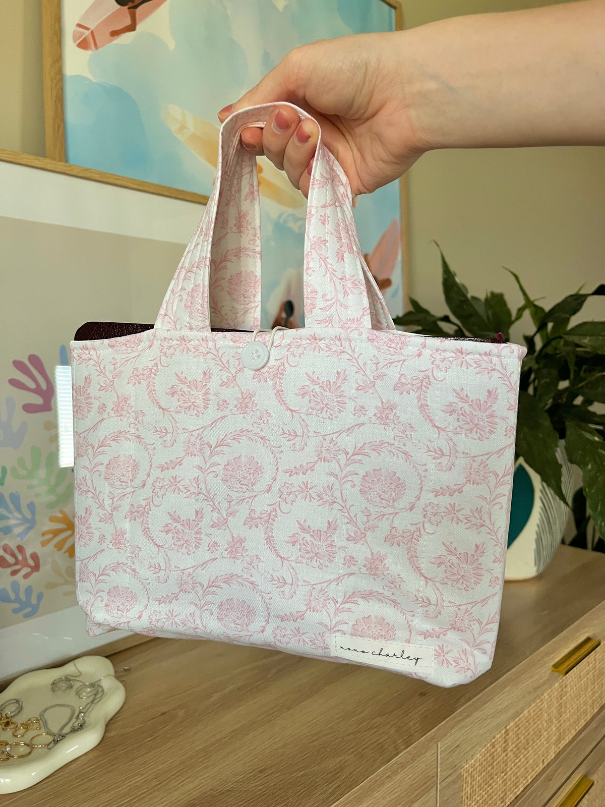 Vintage Pink Bible Tote