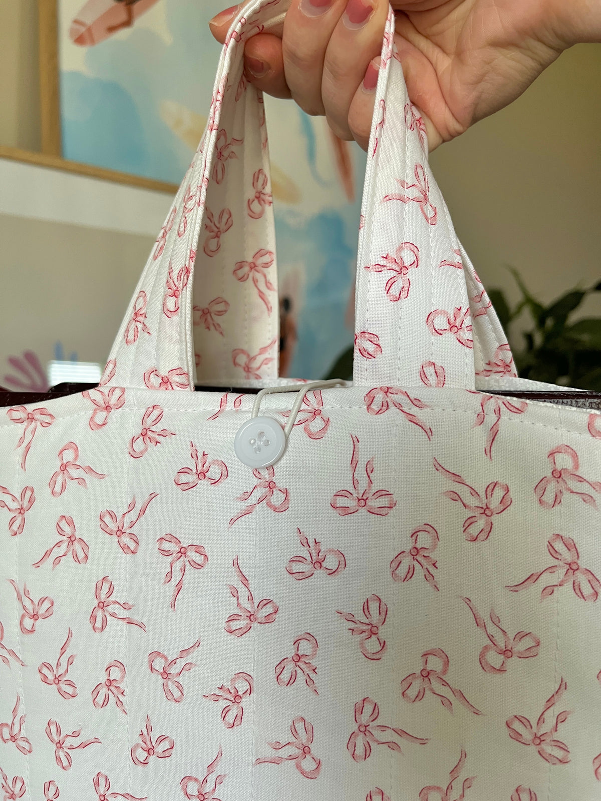 Mini Pink Bows Bible Tote