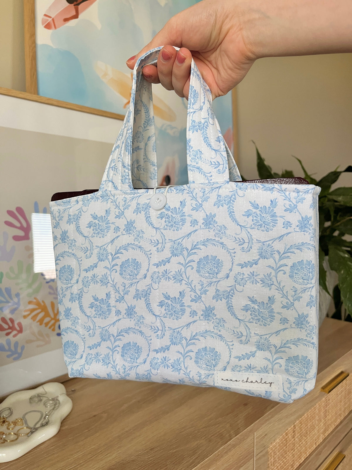 Vintage Blue Bible Tote