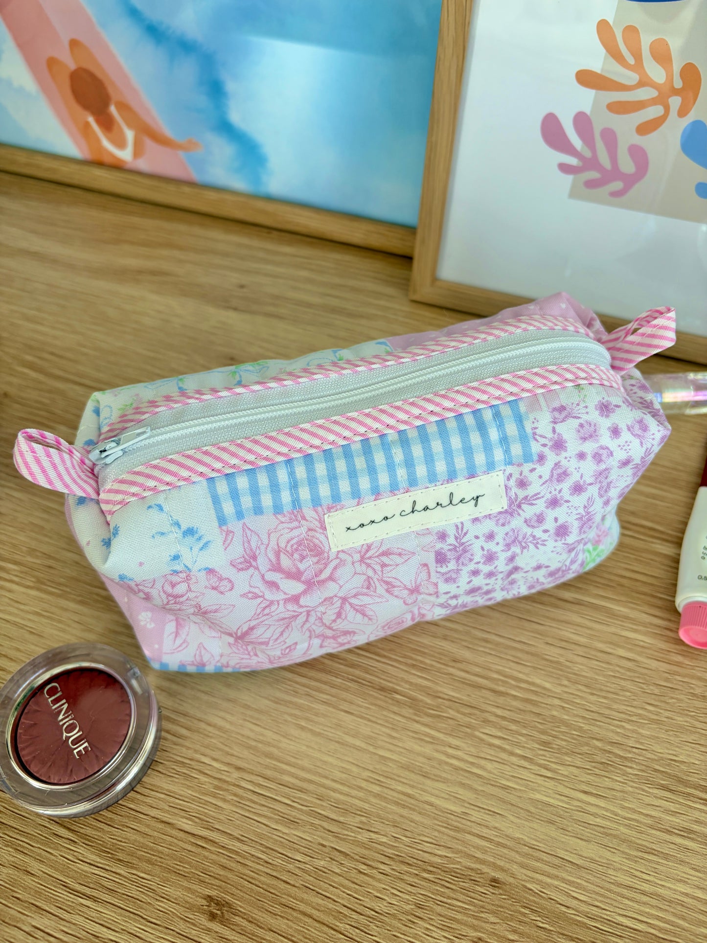 Pink Patchwork Colorblock Bag - Pink