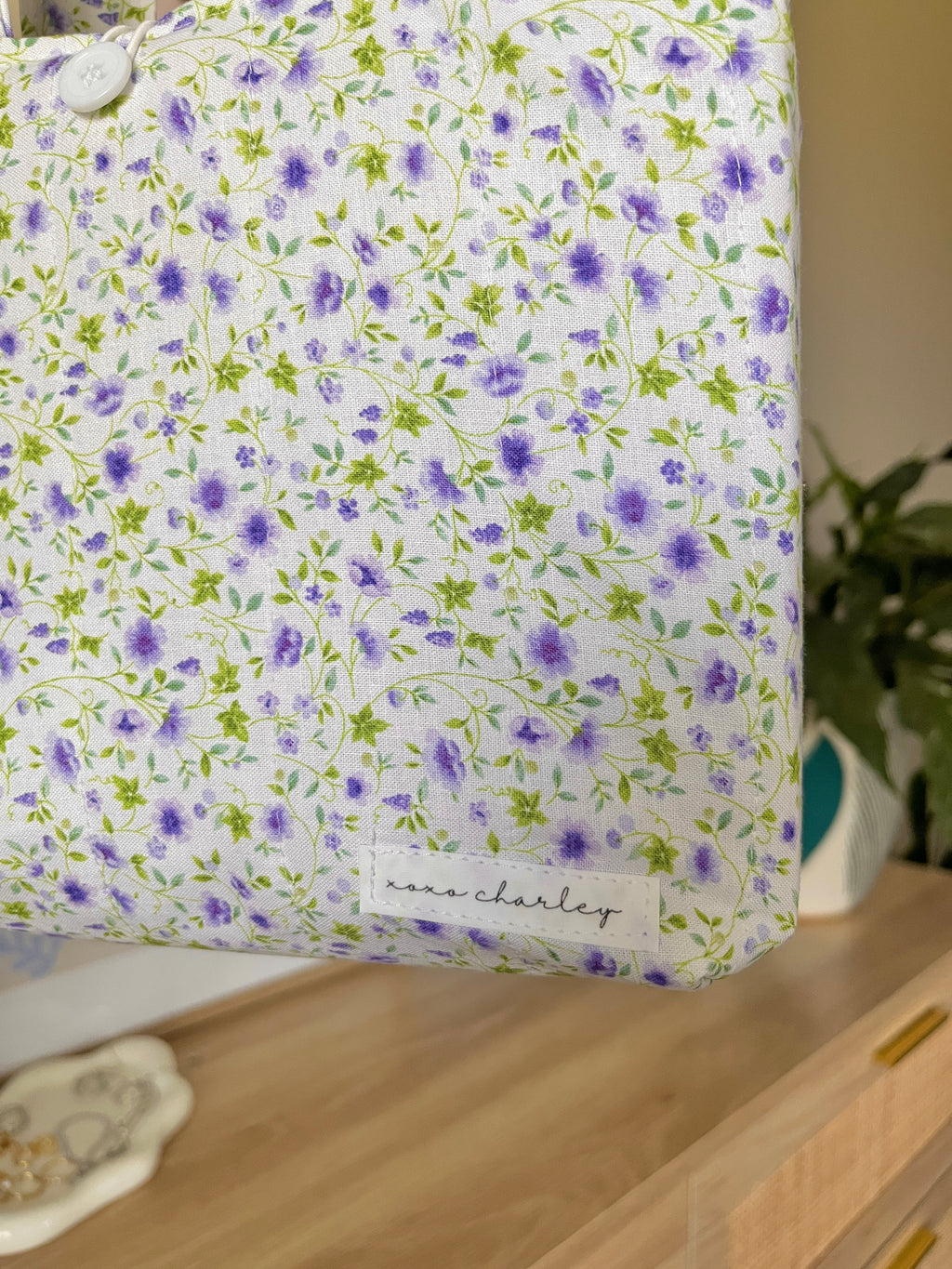 Purple Floral Bible Tote