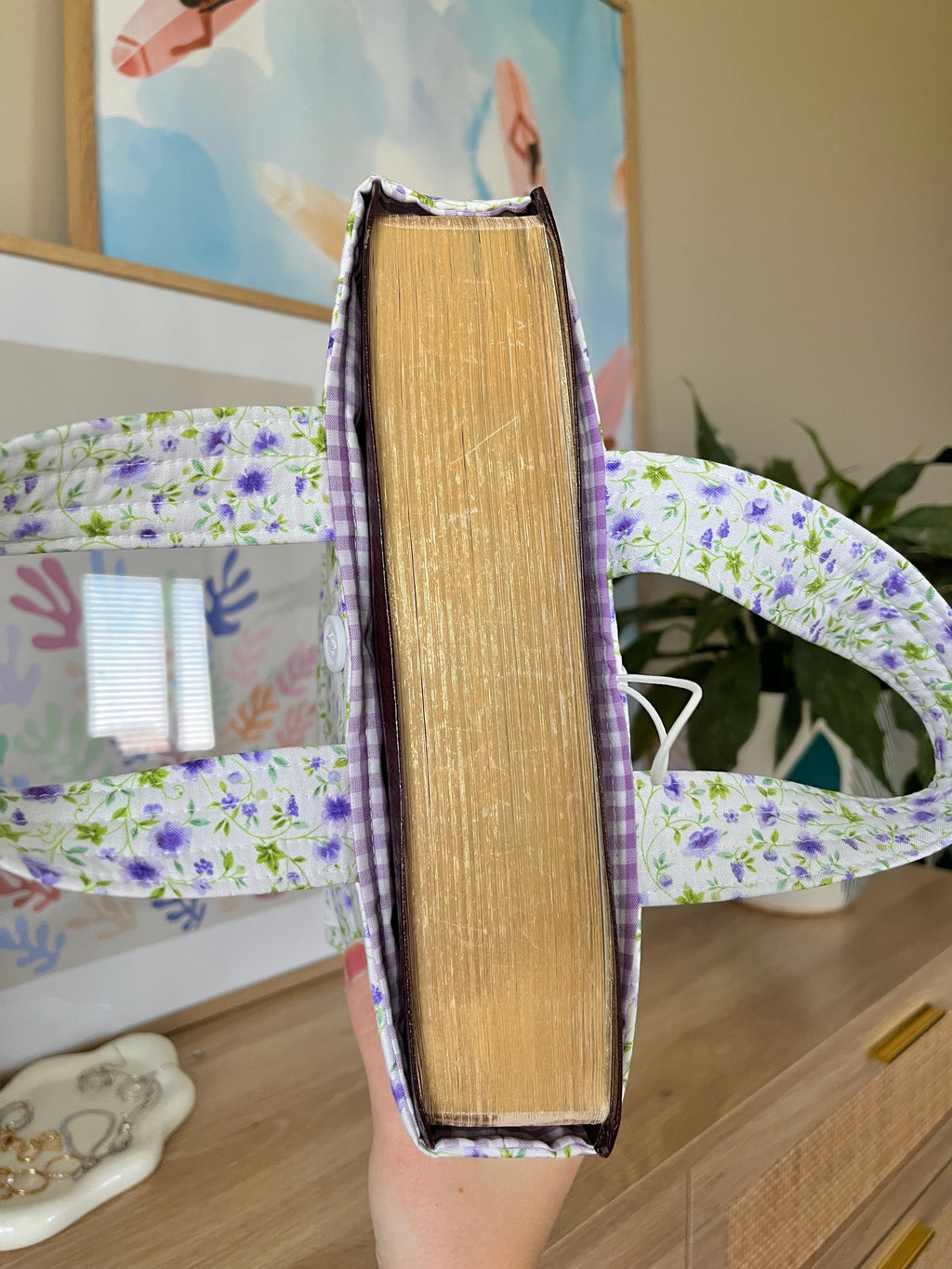 Purple Floral Bible Tote
