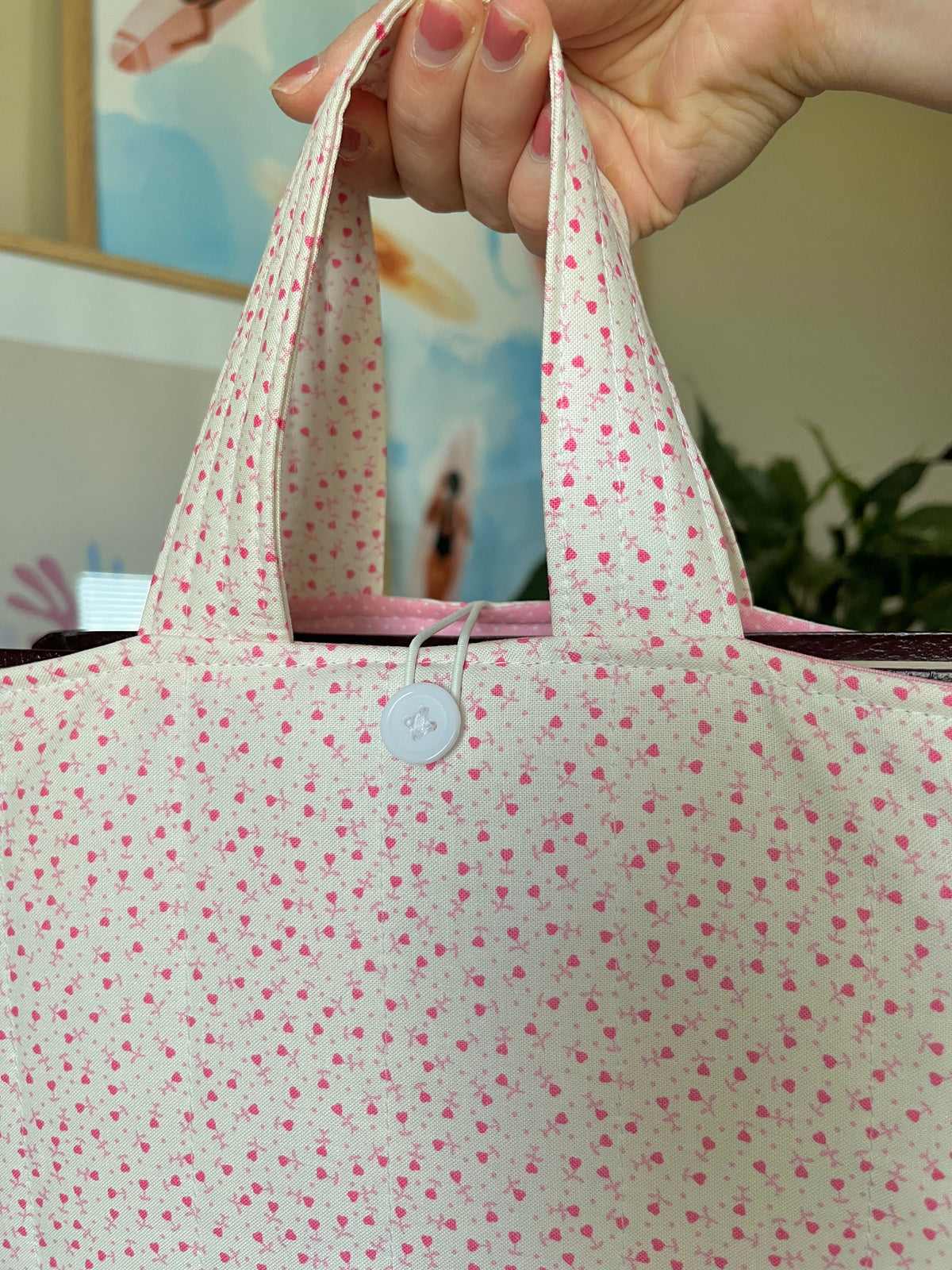 Pink Hearts Bible Tote