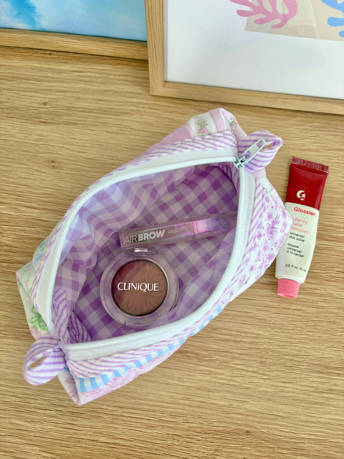 Pink Patchwork Colorblock Bag - Purple & White Stripes
