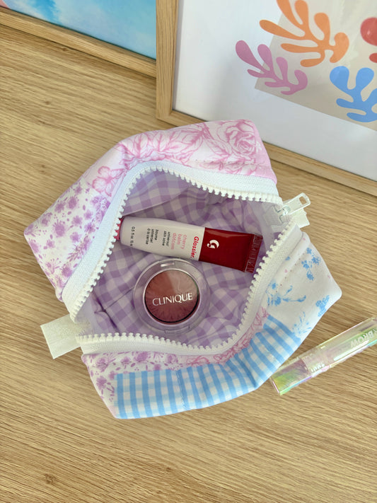 Pink Patchwork Mini Makeup Bag
