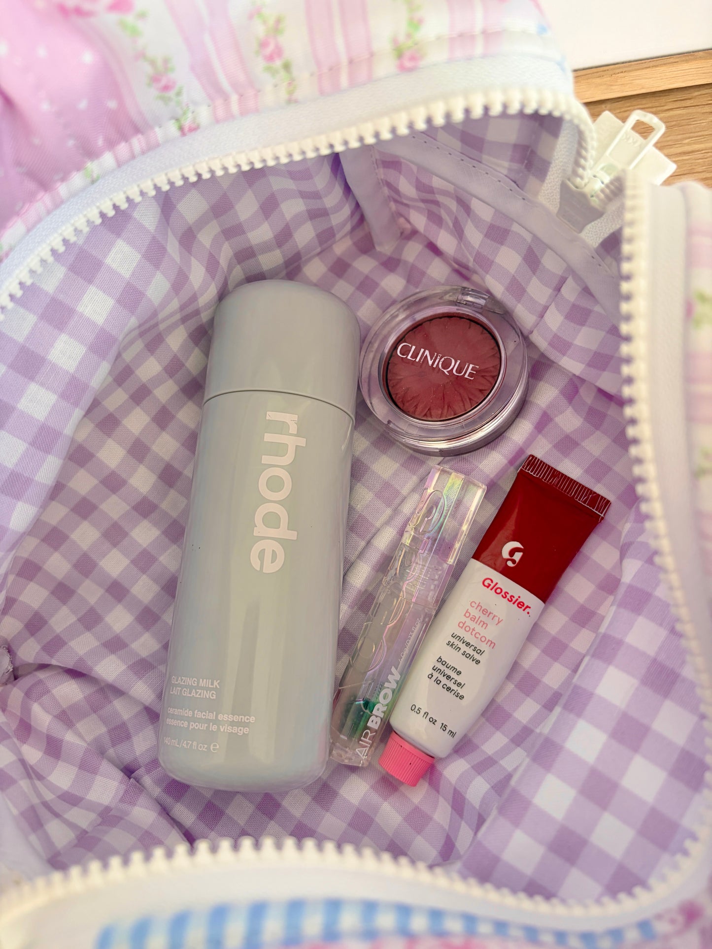 Pink Patchwork Large Makeup Bag