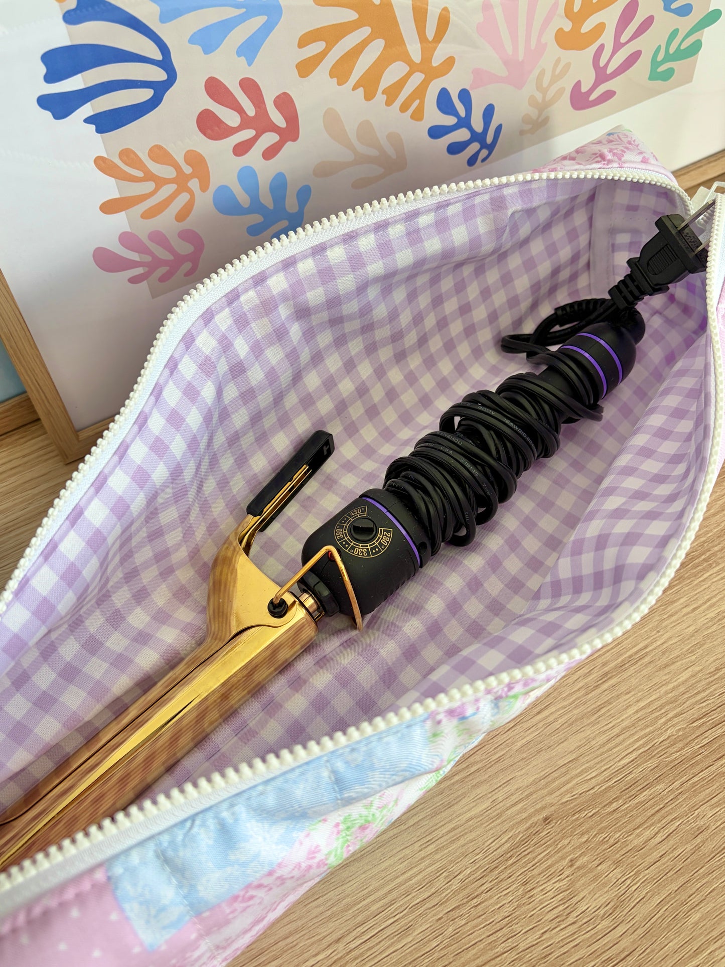 Pink Patchwork Medium Hair Tools Bag