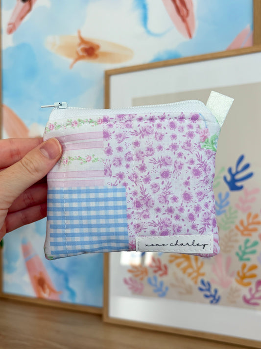 Pink Patchwork Keychain Wallet
