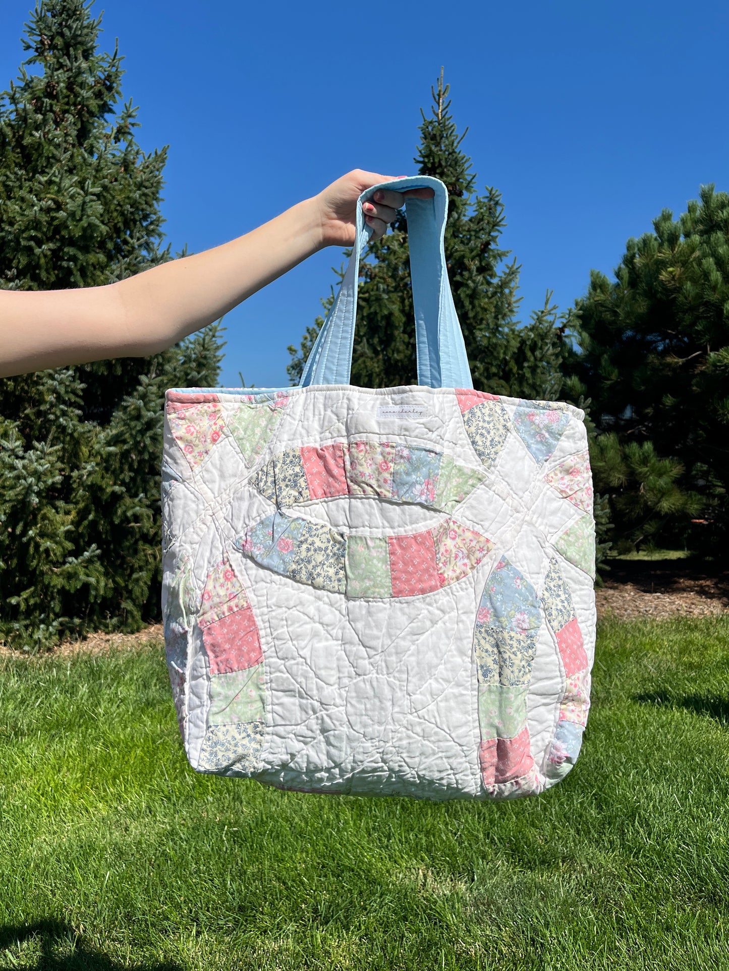 The Sky Blue Quilted Weekender Tote Bag #1 *limited-edition*