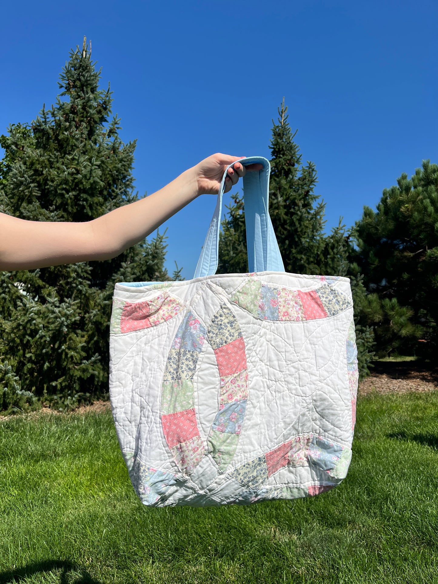 The Sky Blue Quilted Weekender Tote Bag #1 *limited-edition*