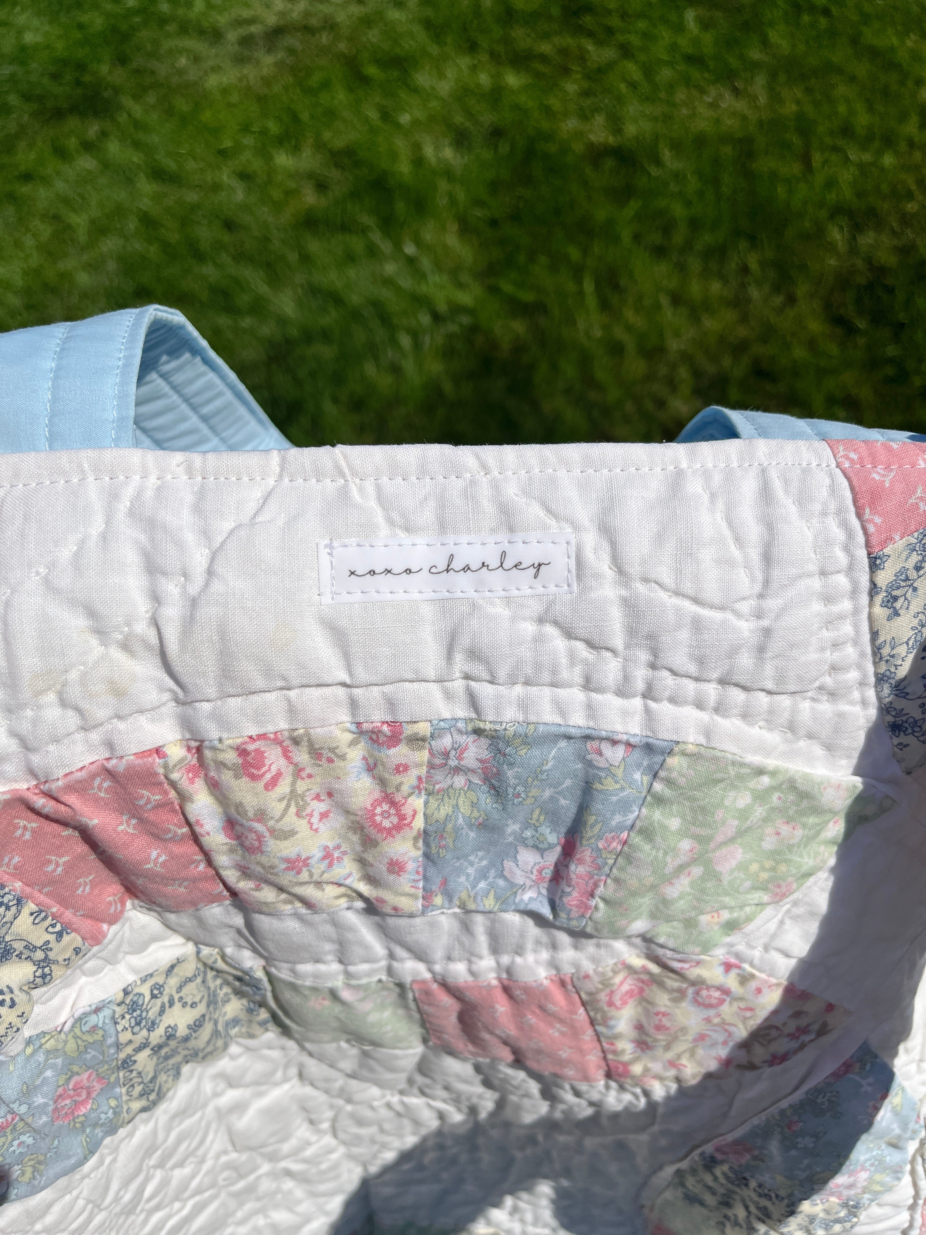 ★TOUT Y EST★ Cubebacksky blue Cube bag_Sky blue The Sky Blue Quilted Weekender Tote Bag #1 *limited-edition