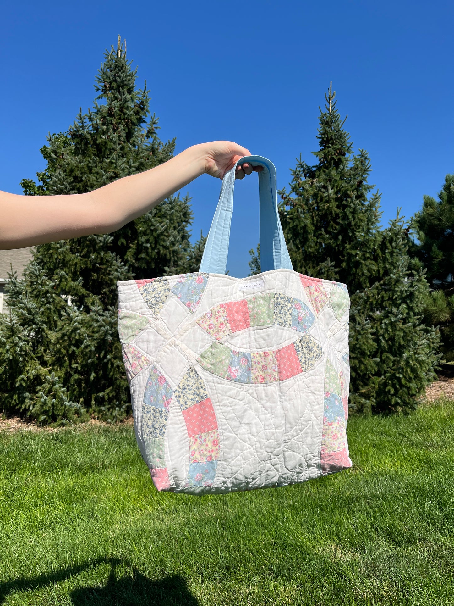 The Sky Blue Quilted Weekender Tote Bag #2 *limited-edition*