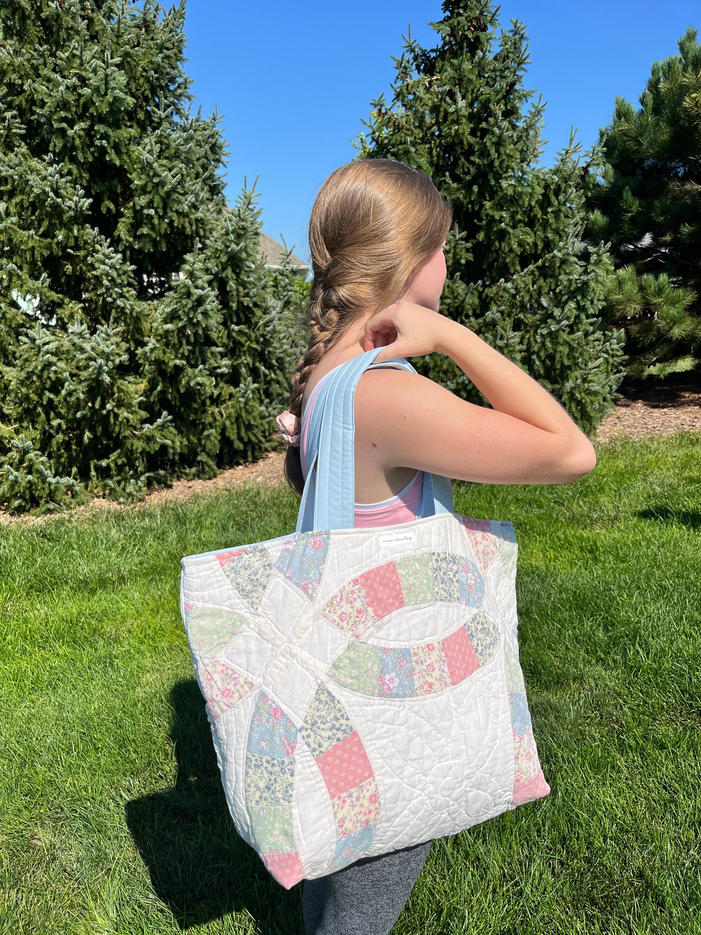 The Sky Blue Quilted Weekender Tote Bag #2 *limited-edition*
