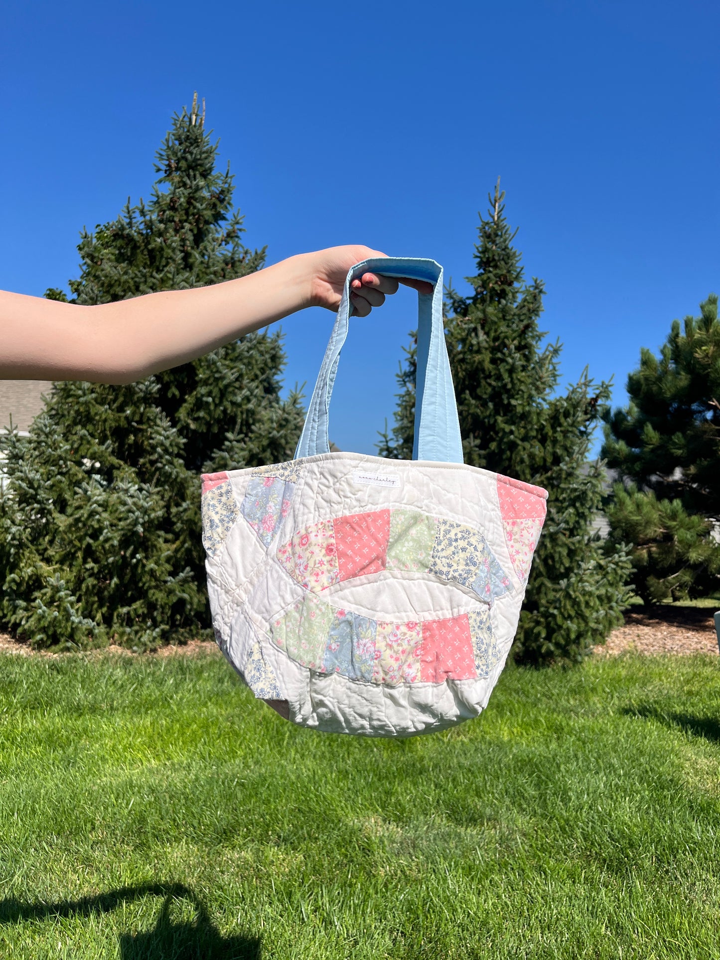 The Sky Blue Quilted Mini Tote Bag *limited-edition* #1