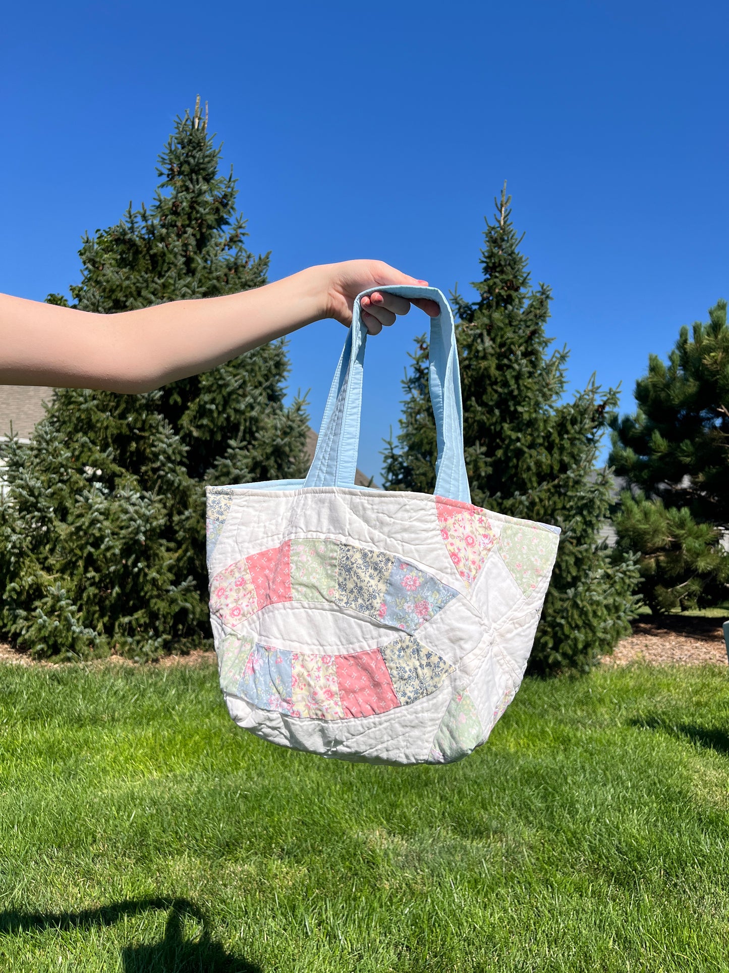 The Sky Blue Quilted Mini Tote Bag *limited-edition* #1