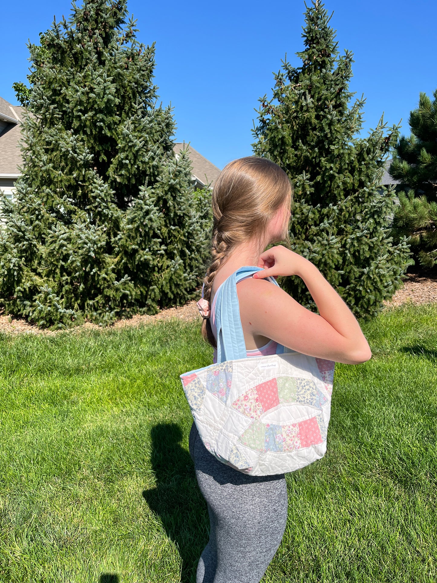 The Sky Blue Quilted Mini Tote Bag *limited-edition* #1