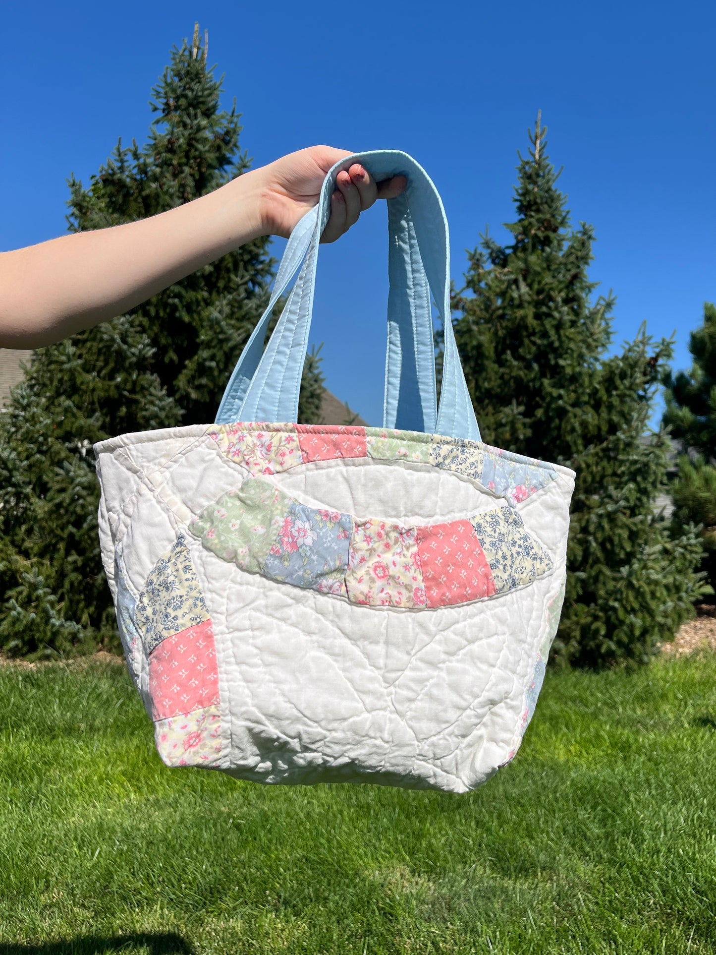 The Sky Blue Quilted Mini Tote Bag *limited-edition* #2