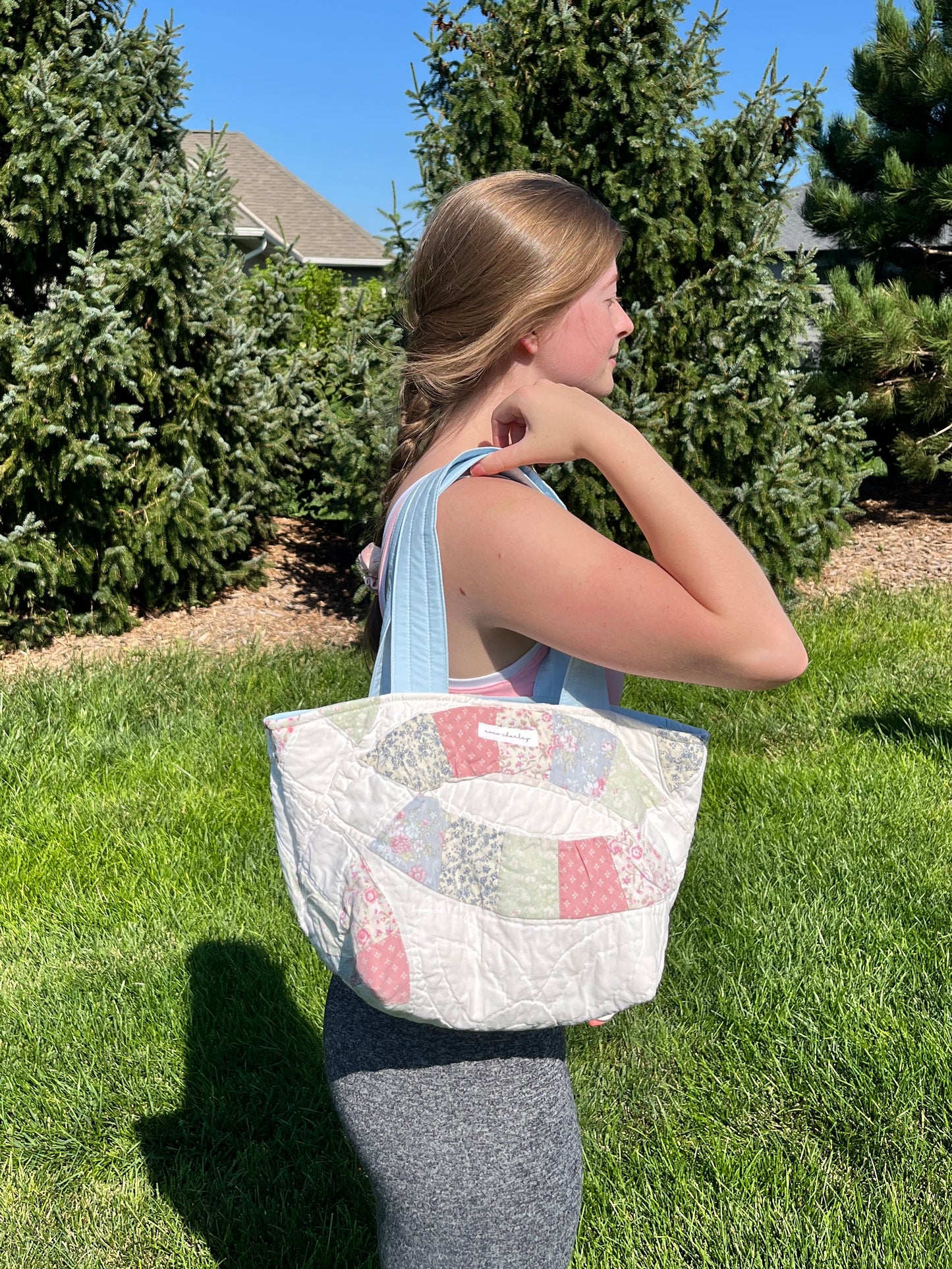 The Sky Blue Quilted Mini Tote Bag *limited-edition* #2