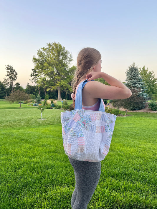 The Baby Blue Quilted Large Tote Bag #1 *limited-edition*