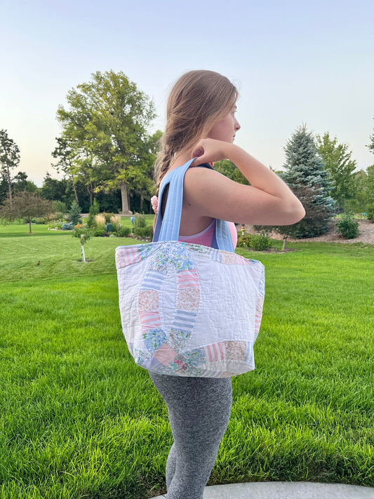 The Baby Blue Quilted Large Tote Bag #2 *limited-edition*