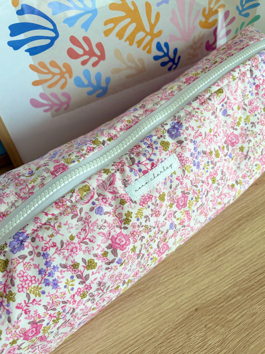 Ditsy Picnic Pink Large Hair Tools Bag
