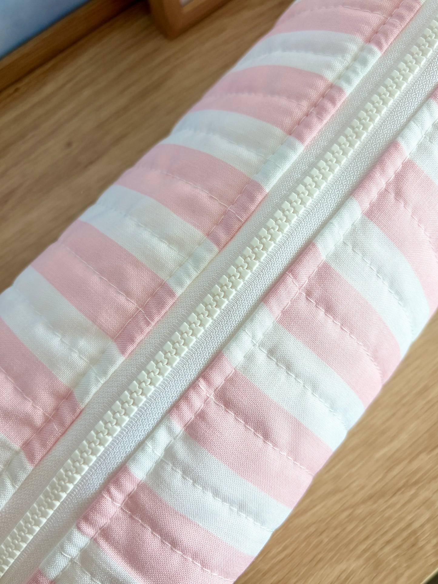 Pink & White Stripe Large Hair Tools Bag
