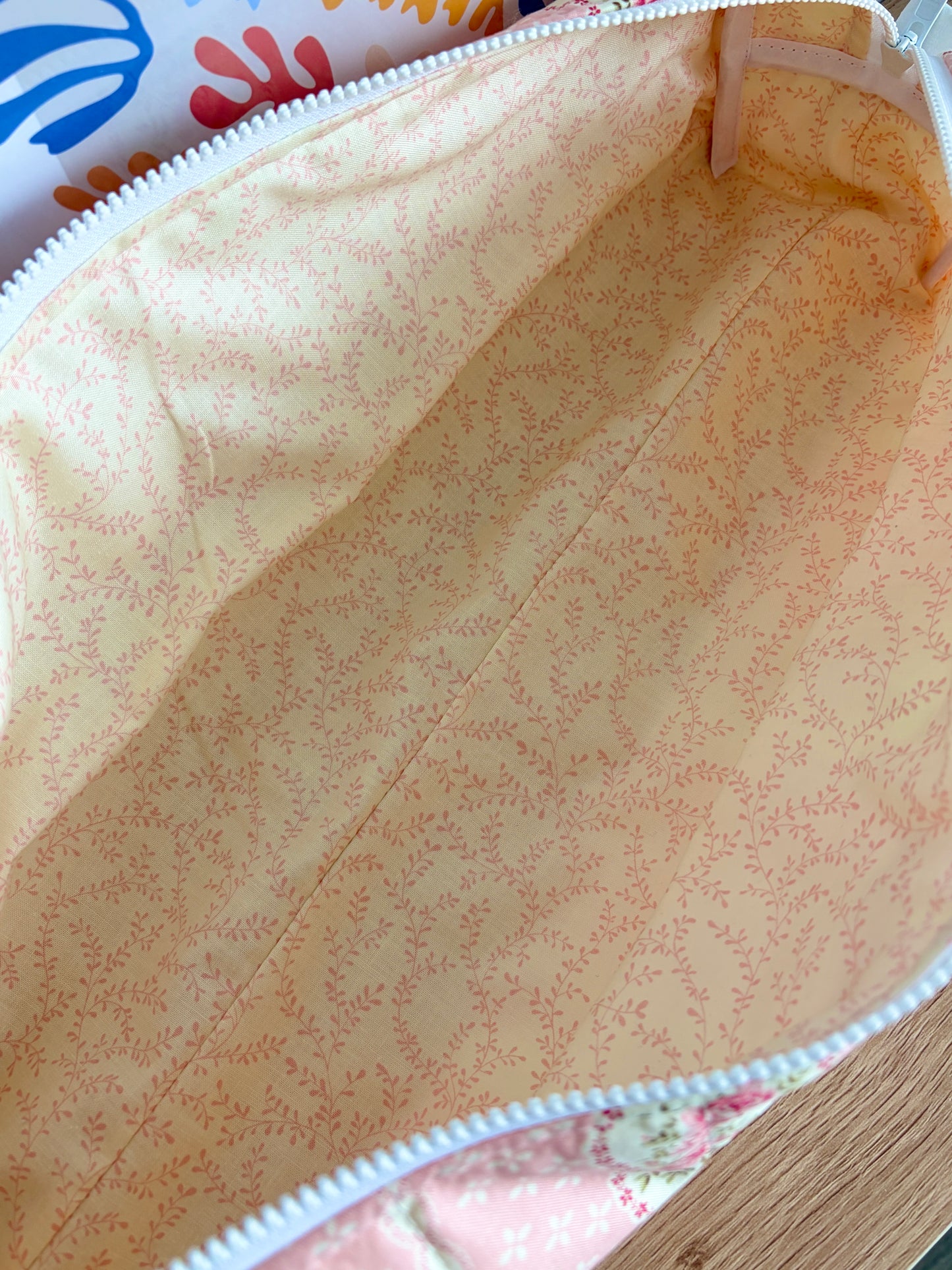 Pink & Yellow Floral Large Hair Tools Bag
