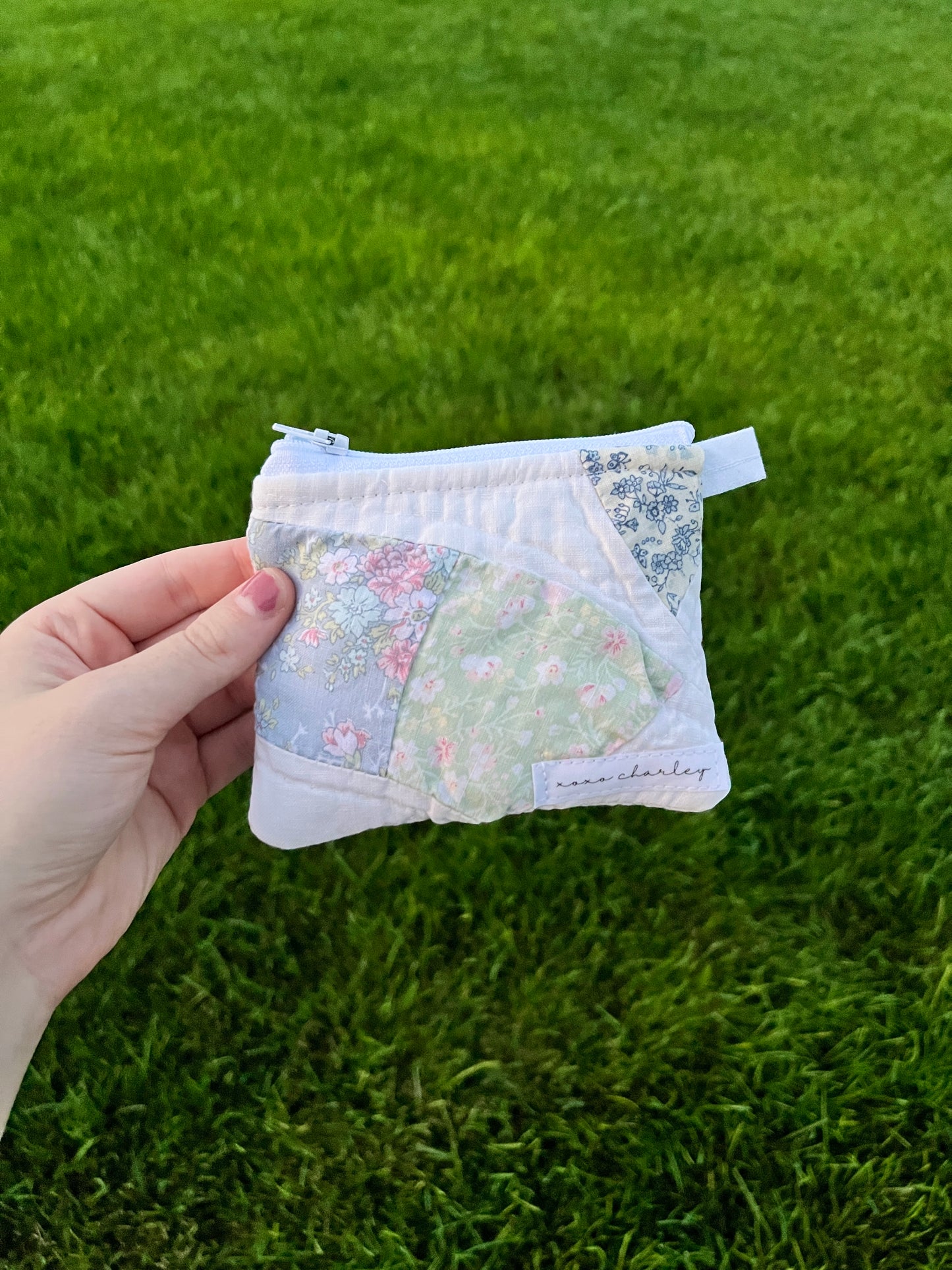 The Sky Blue Quilted Keychain Wallet #4