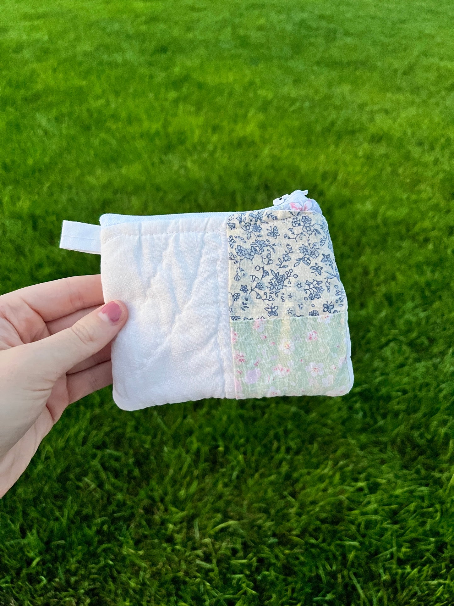 The Sky Blue Quilted Keychain Wallet #4